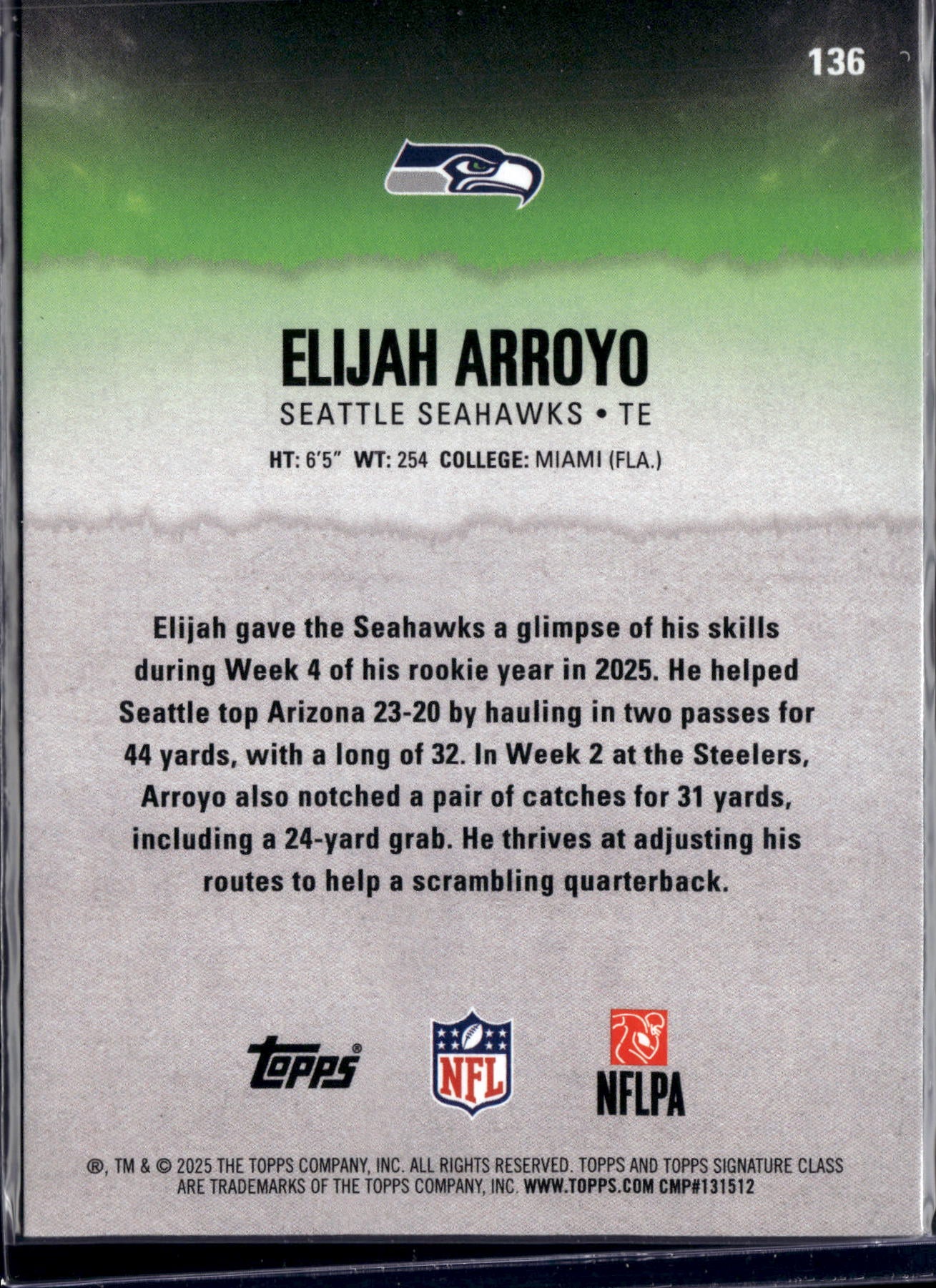 2025 Topps Signature Class Elijah Arroyo #136 RC