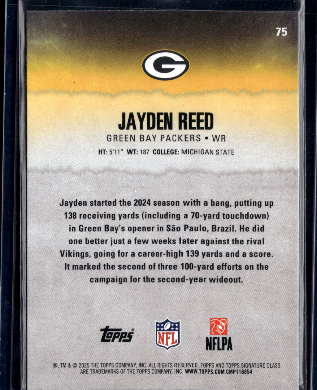 2025 Topps Signature Class Jayden Reed #75