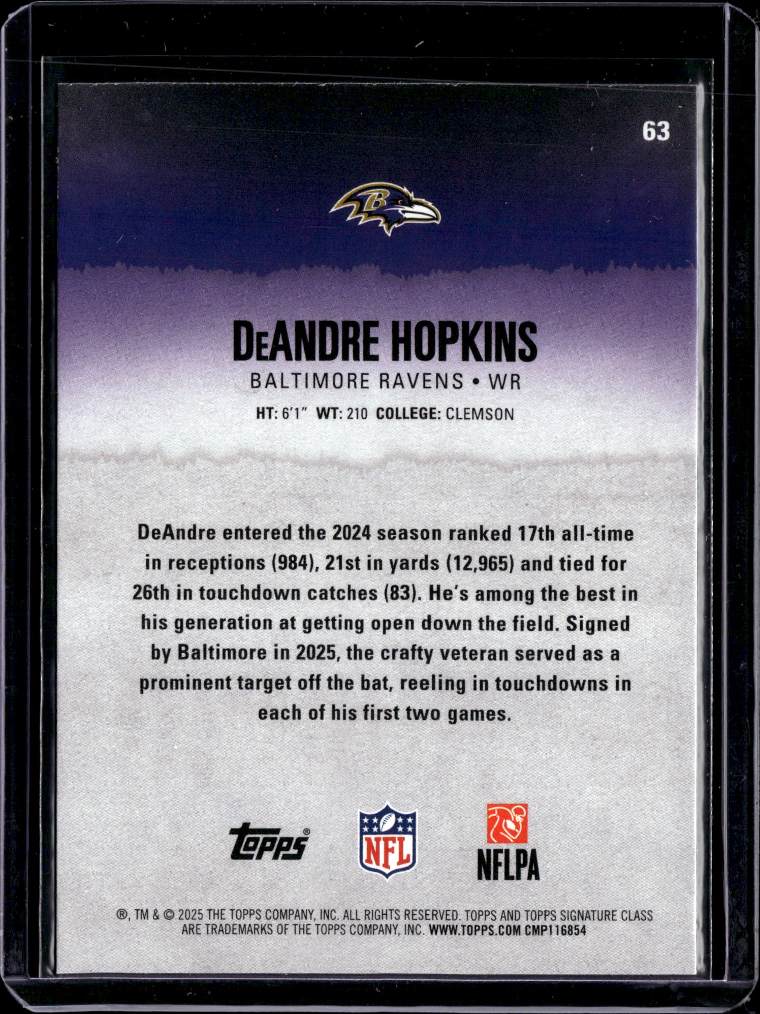 2025 Topps Composite DeAndre Hopkins #63