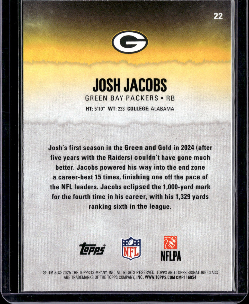 2025 Topps Composite Josh Jacobs #22