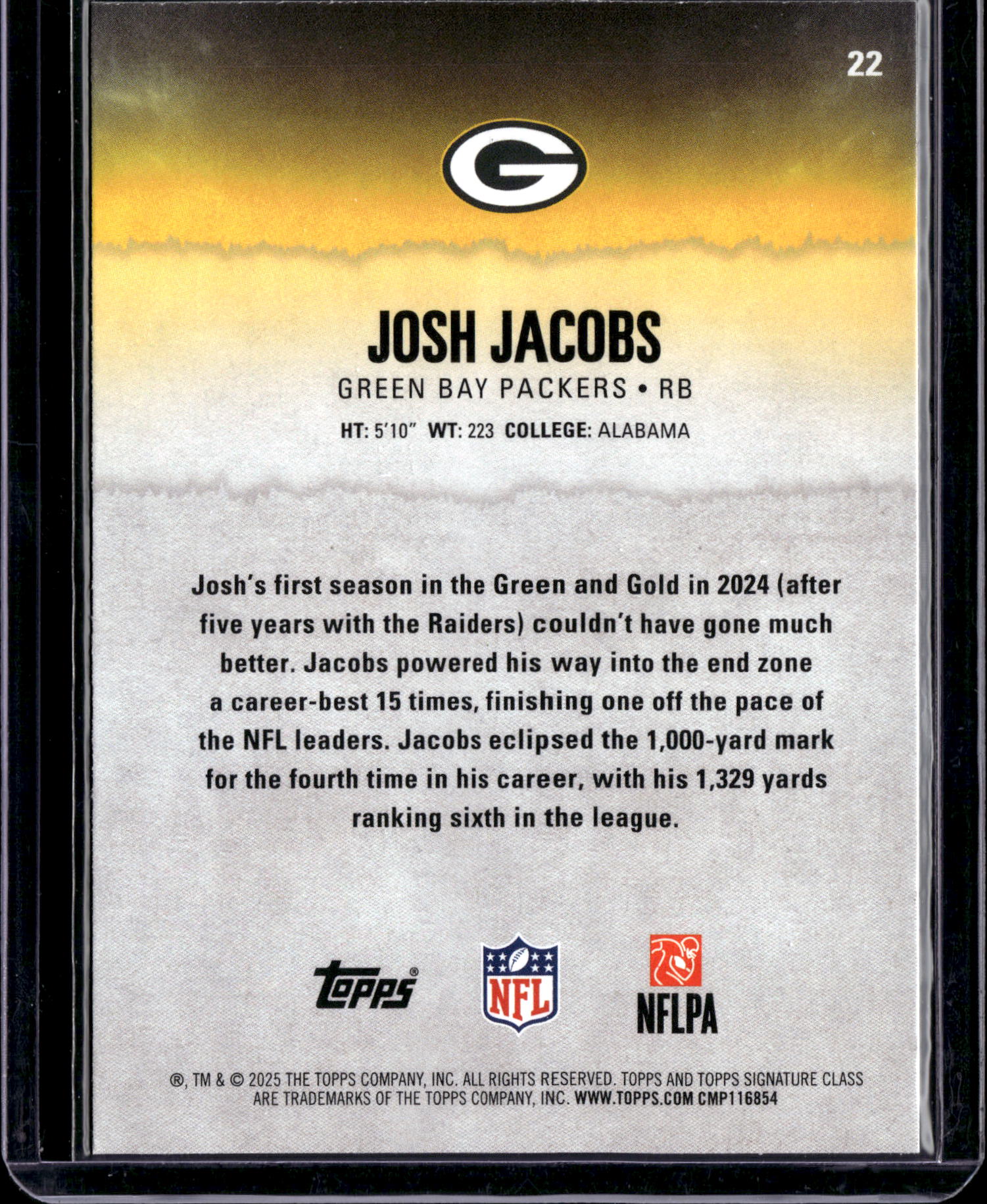 2025 Topps Composite Josh Jacobs #22