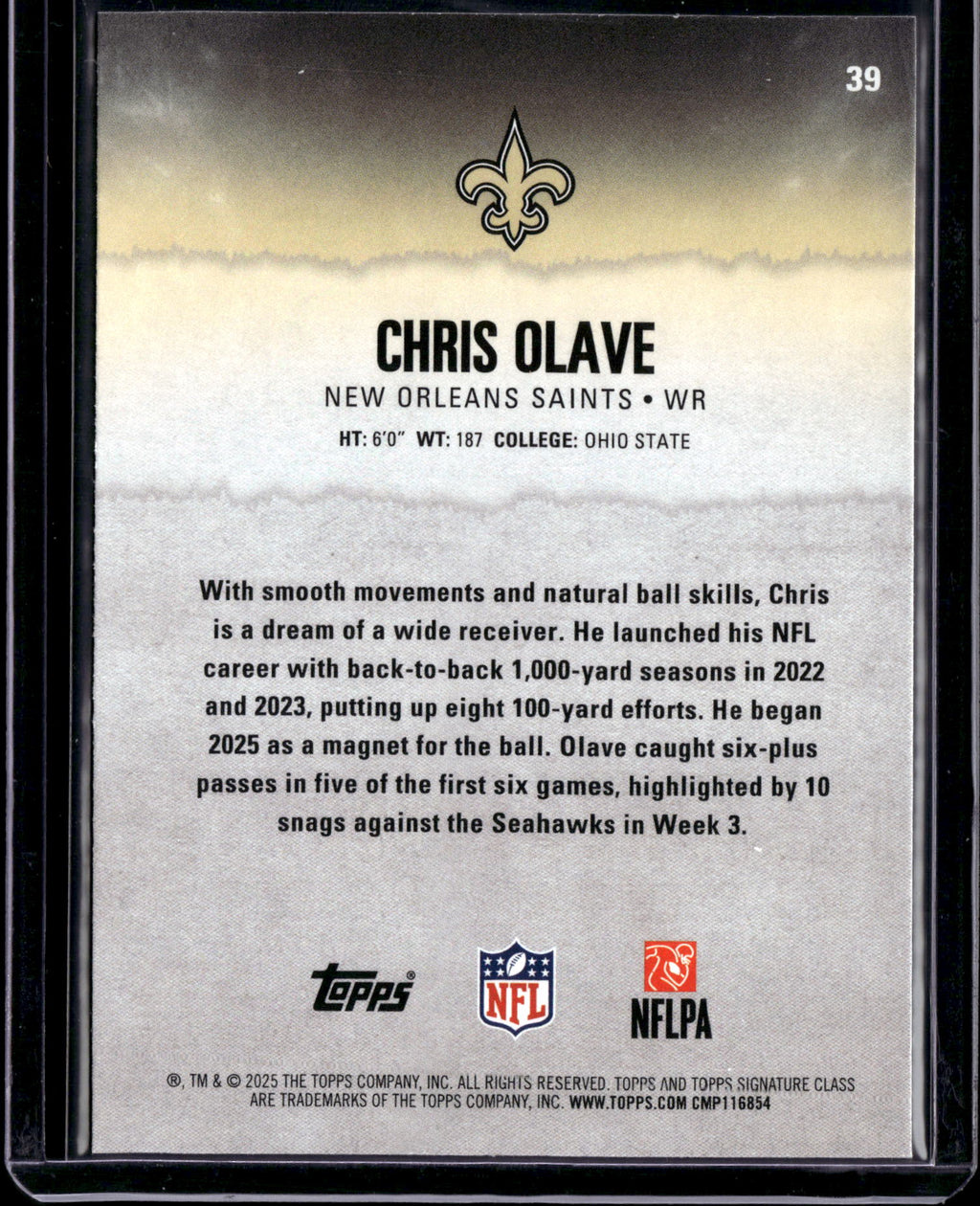 2025 Topps Signature Class Chris Olave #39