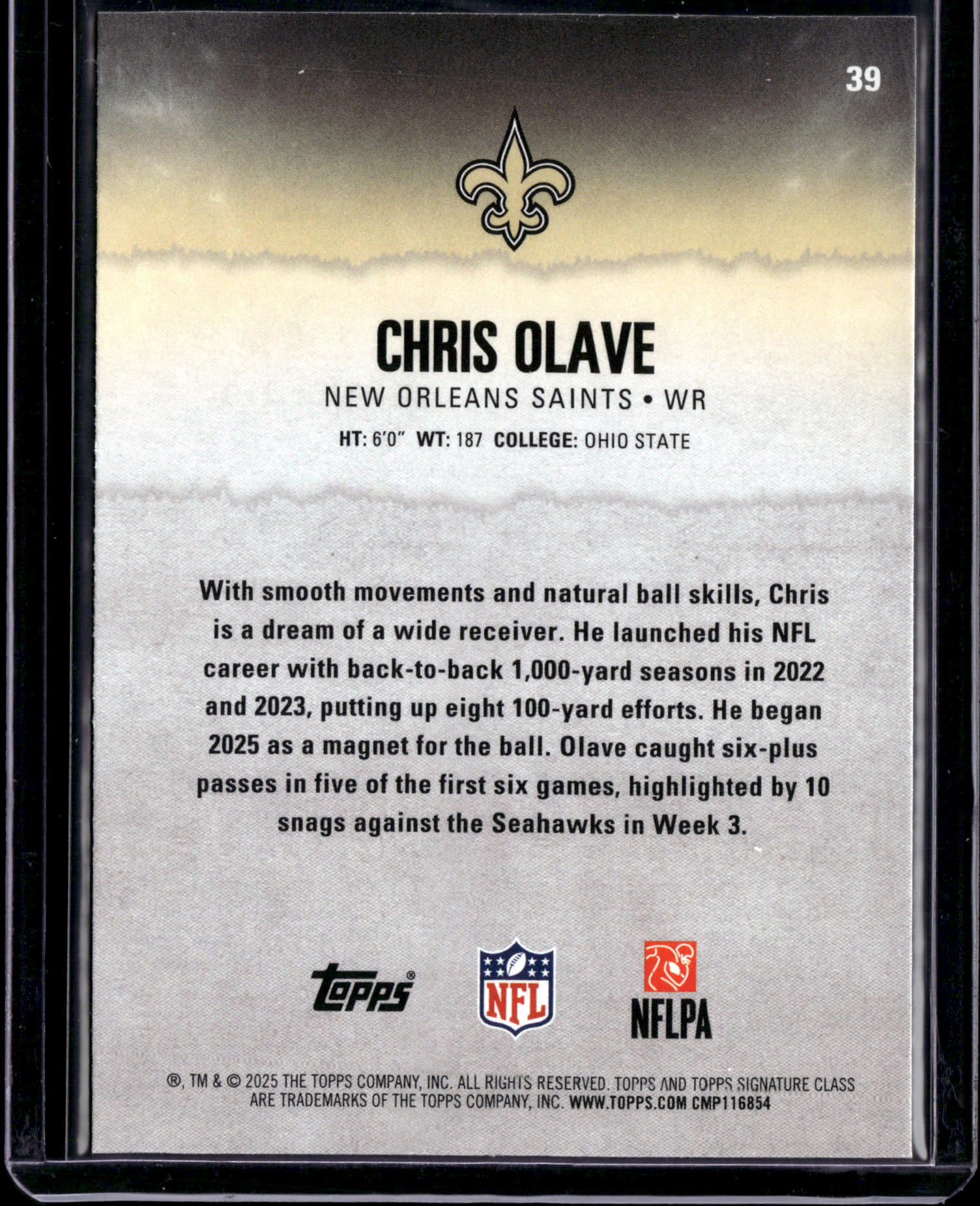2025 Topps Signature Class Chris Olave #39