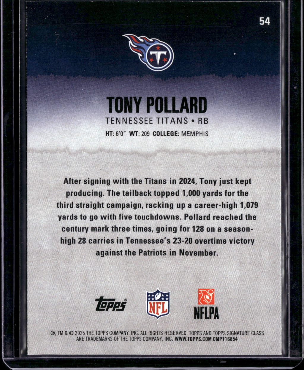 2025 Topps Signature Class Tony Pollard #54