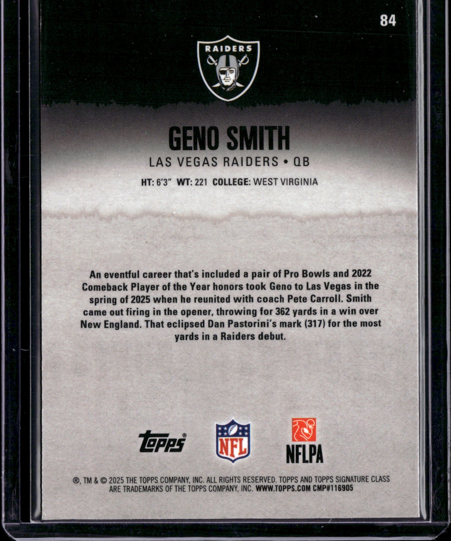 2025 Topps Signature Class Geno Smith #84