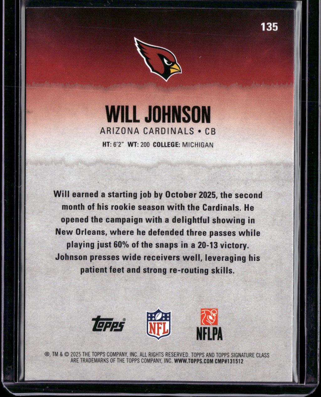 2025 Topps Signature Class Will Johnson #135 RC
