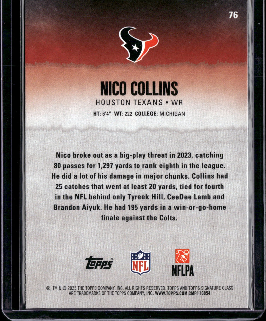 2025 Topps Signature Class Nico Collins #76