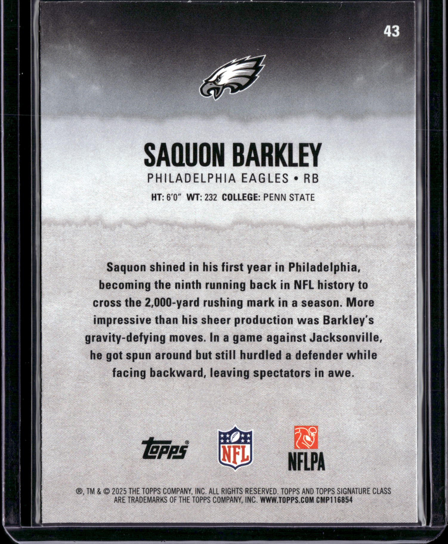 2025 Topps Signature Class Saquon Barkley #43