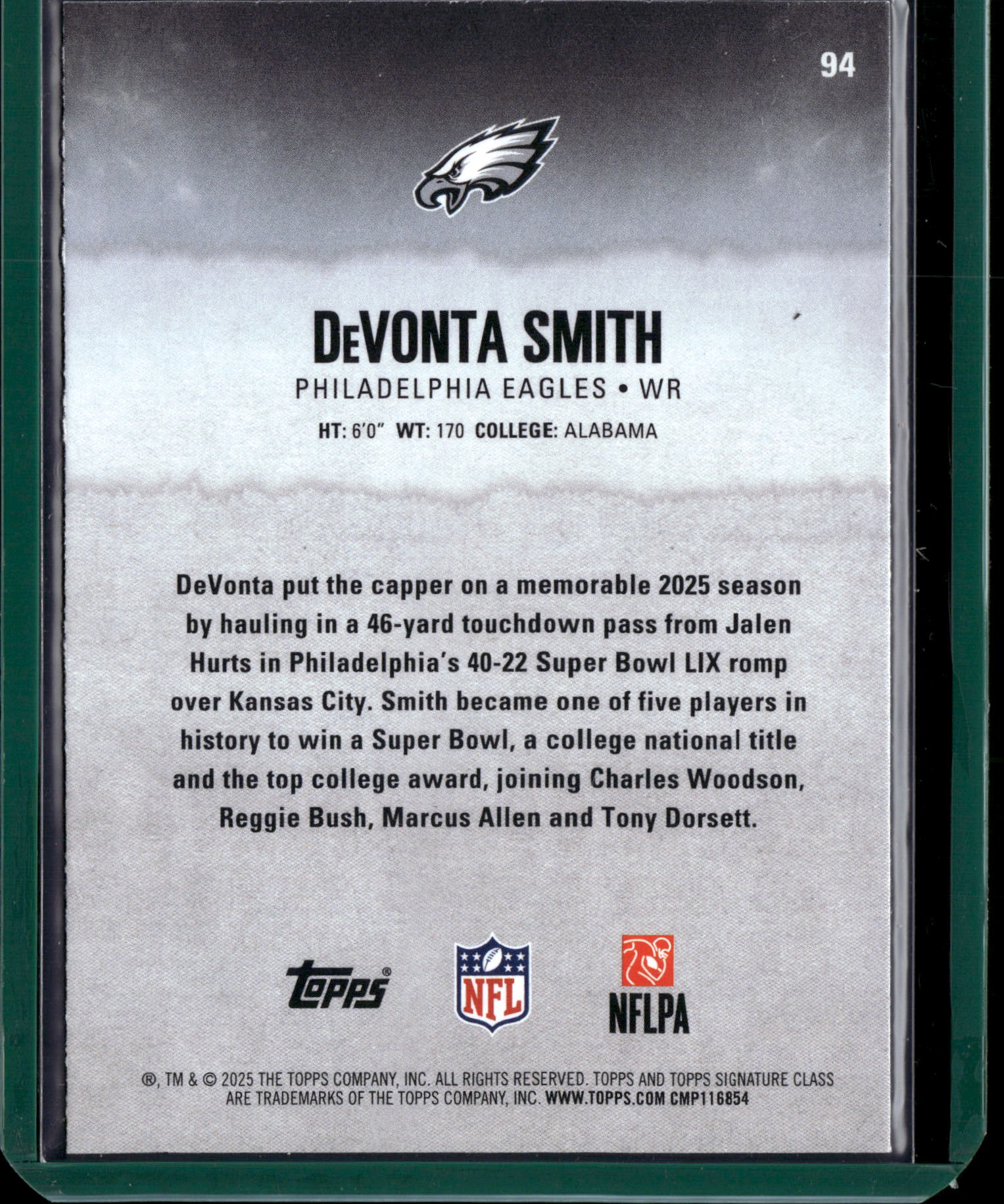 2025 Topps Signature Class DeVonta Smith #94