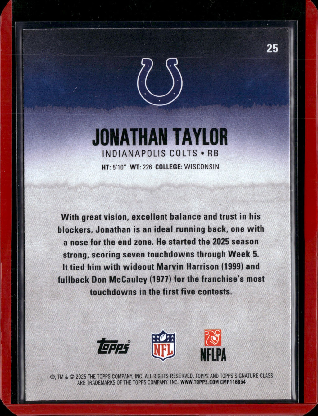 2025 Topps Signature Class Jonathan Taylor #25