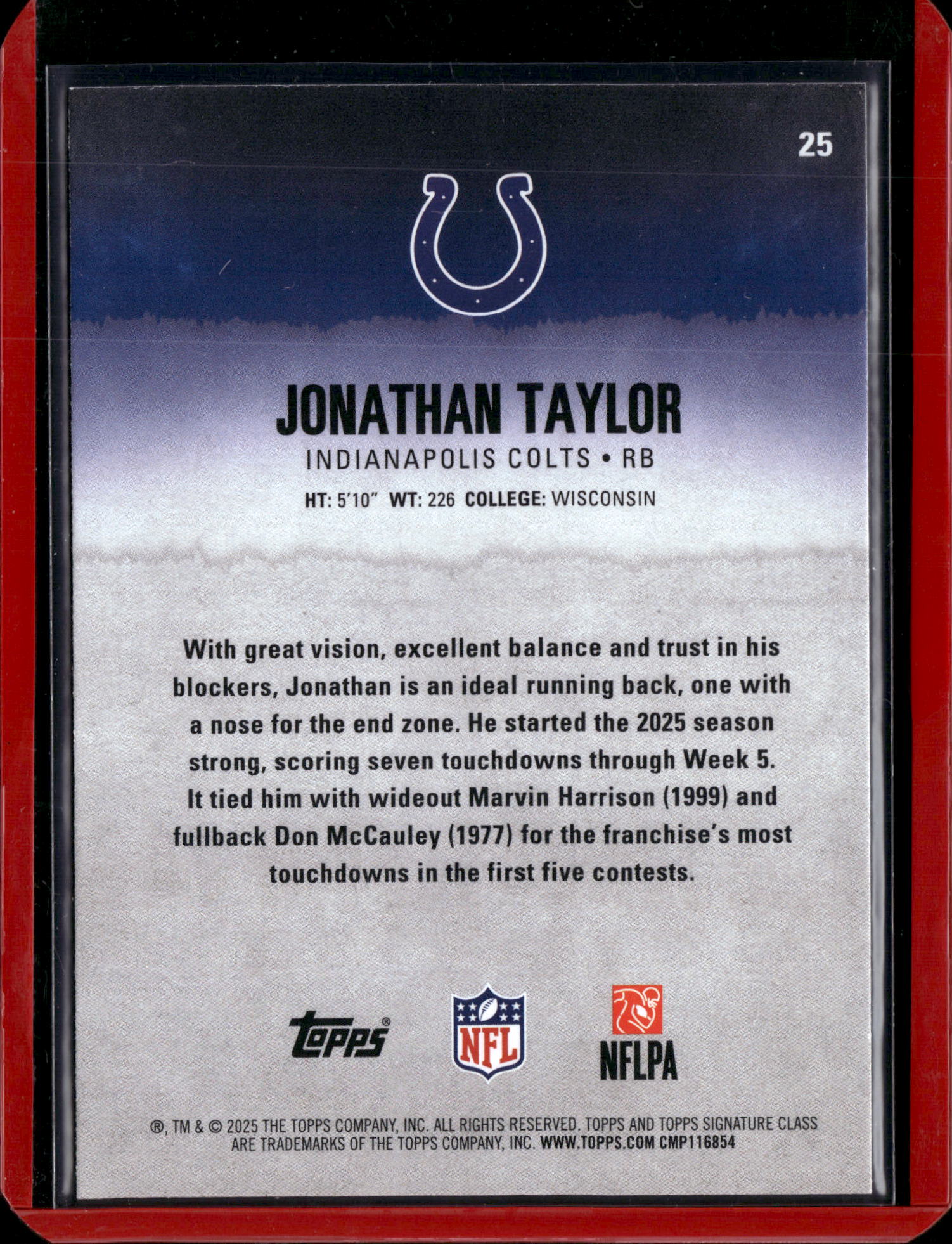 2025 Topps Signature Class Jonathan Taylor #25