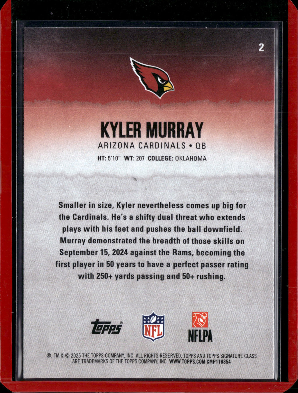 2025 Topps Signature Class Kyler Murray #2
