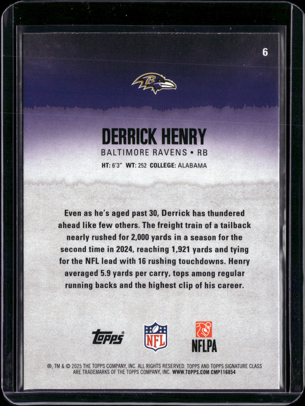 2025 Topps Signature Class Derrick Henry #6