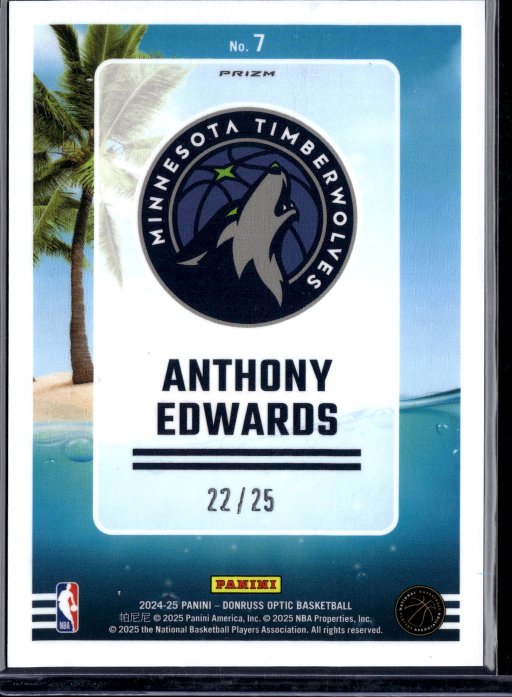 2025 Panini Donruss Optic Splash! Anthony Edwards #7 Pink /25