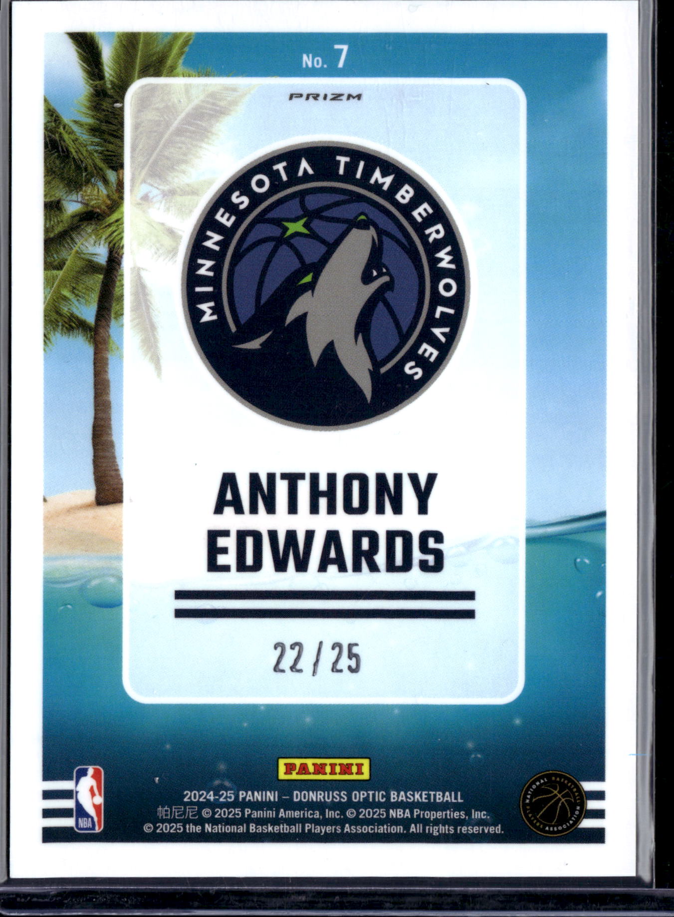 2025 Panini Donruss Optic Splash! Anthony Edwards #7 Pink /25