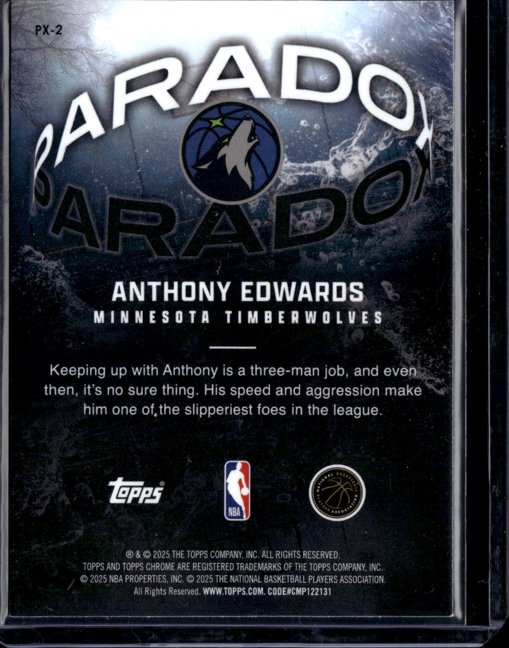 2025 Topps Chrome Paradox Anthony Edwards #PX-2