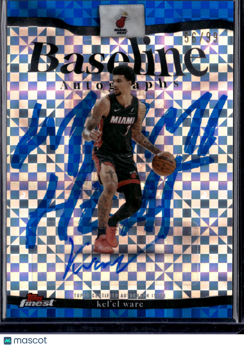 2026 Topps Finest Baseline Autographs Kel'el Ware #BA-KW Blue Checkerboard /99