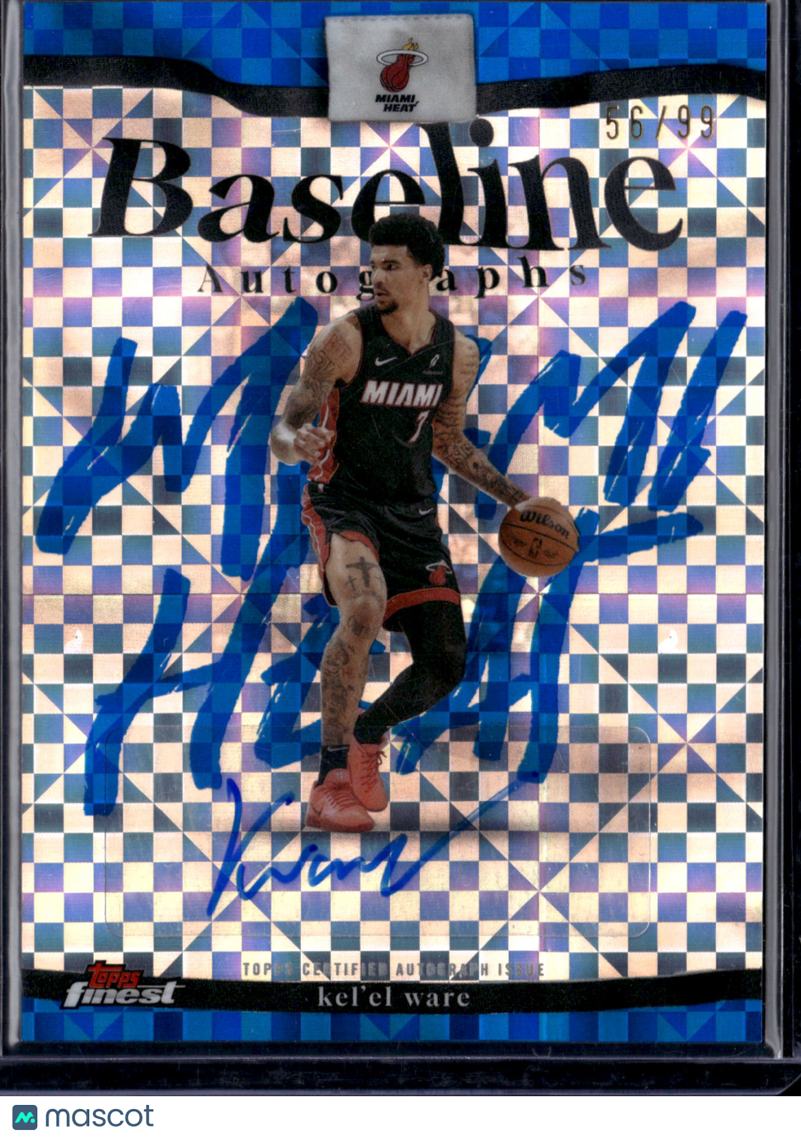 2026 Topps Finest Baseline Autographs Kel'el Ware #BA-KW Blue Checkerboard /99