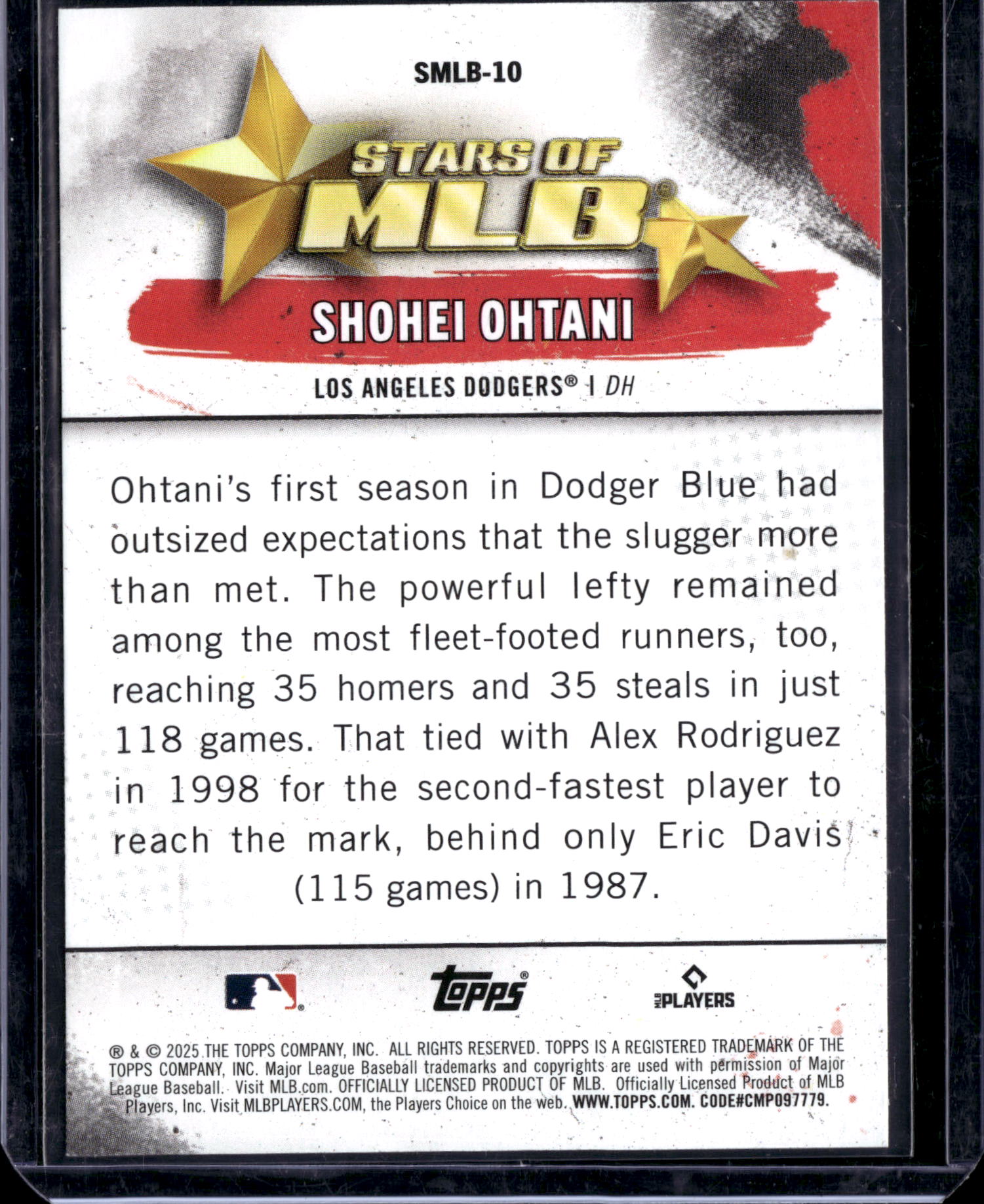 2025 Topps Stars of MLB Shohei Ohtani #SMLB-10