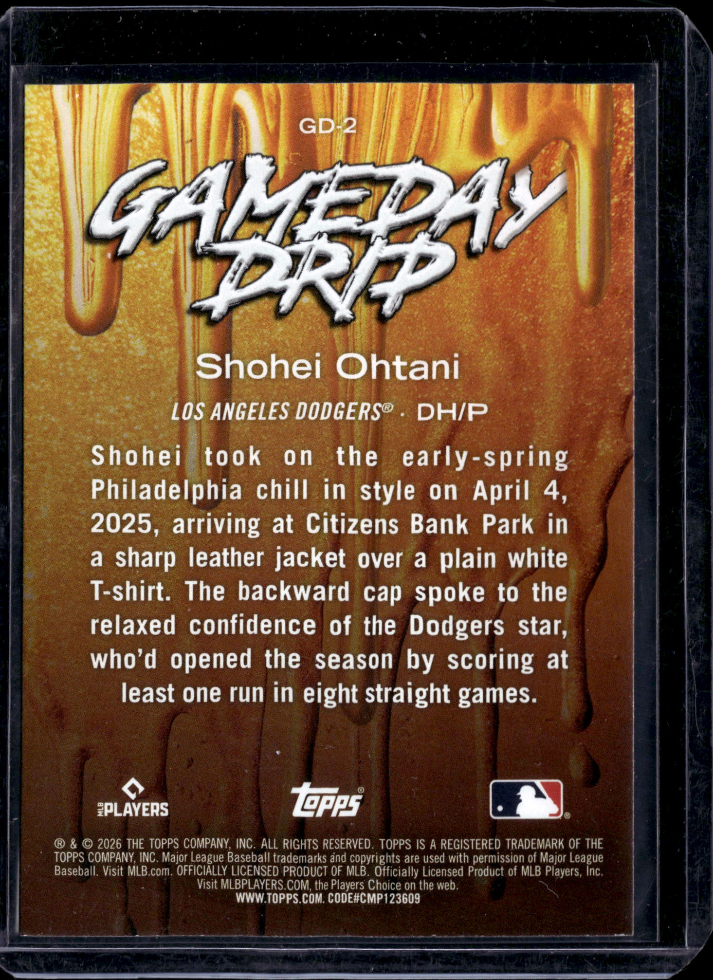 2026 Topps Gameday Drip Shohei Ohtani #GD-2