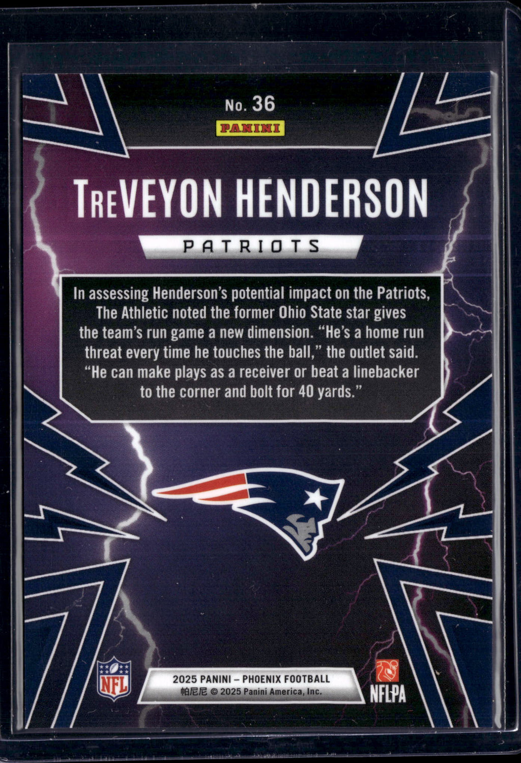 2025 Panini Phoenix Thunderbirds TreVeyon Henderson #36 RC