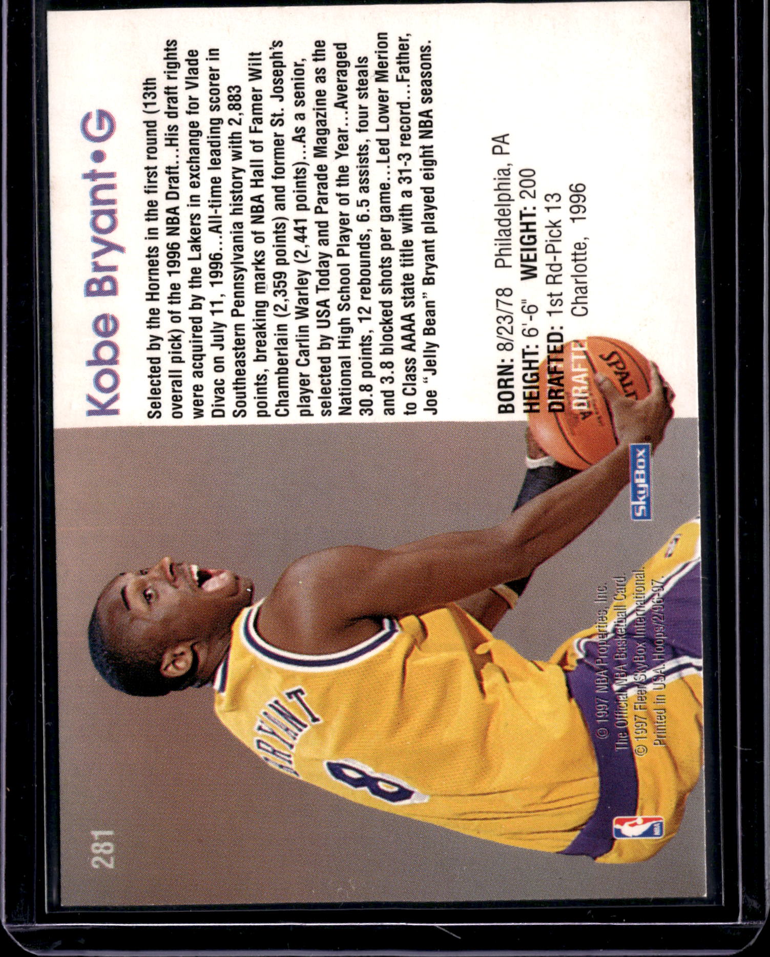 1997 NBA Hoops Kobe Bryant #281
