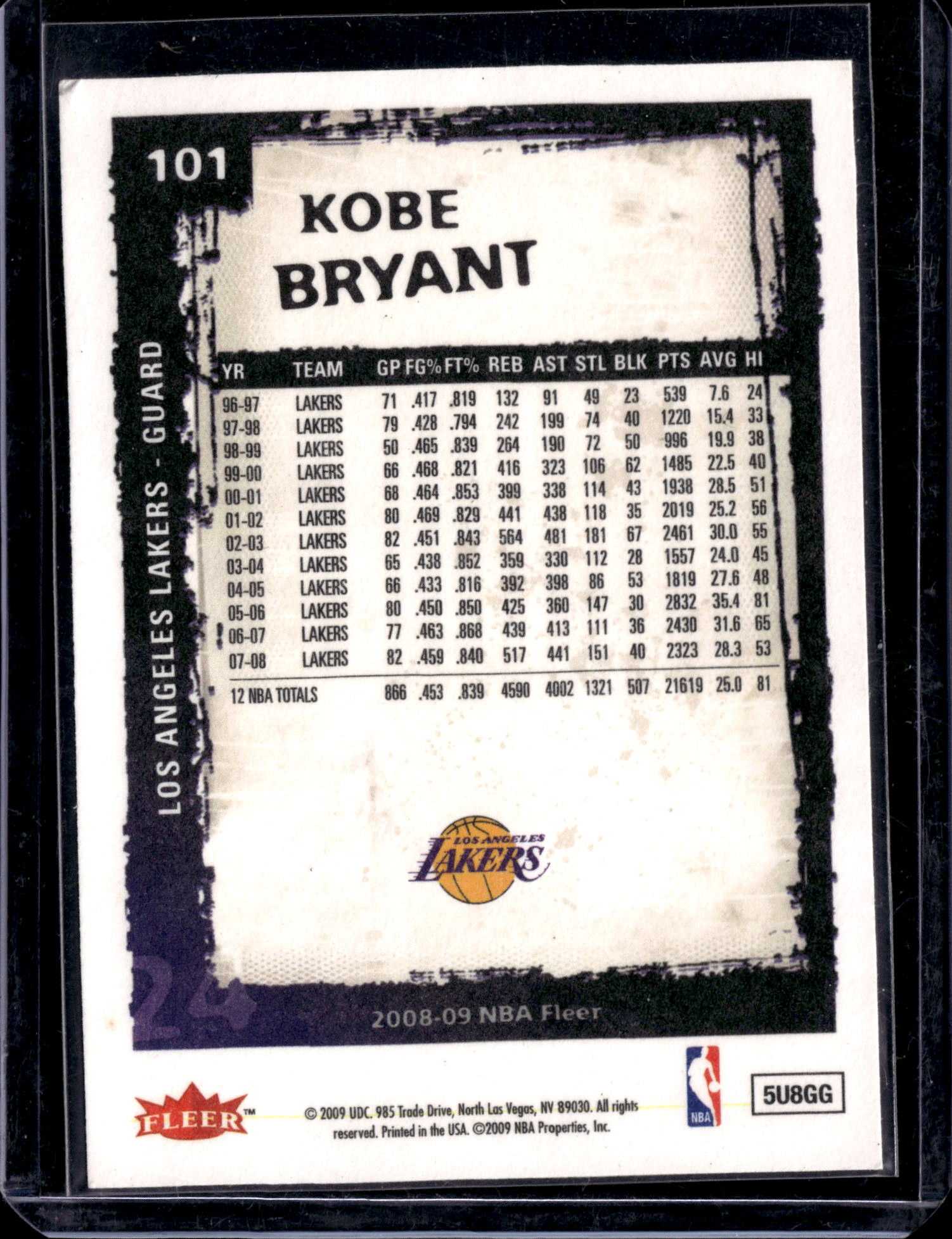 2009 Fleer Kobe Bryant #101