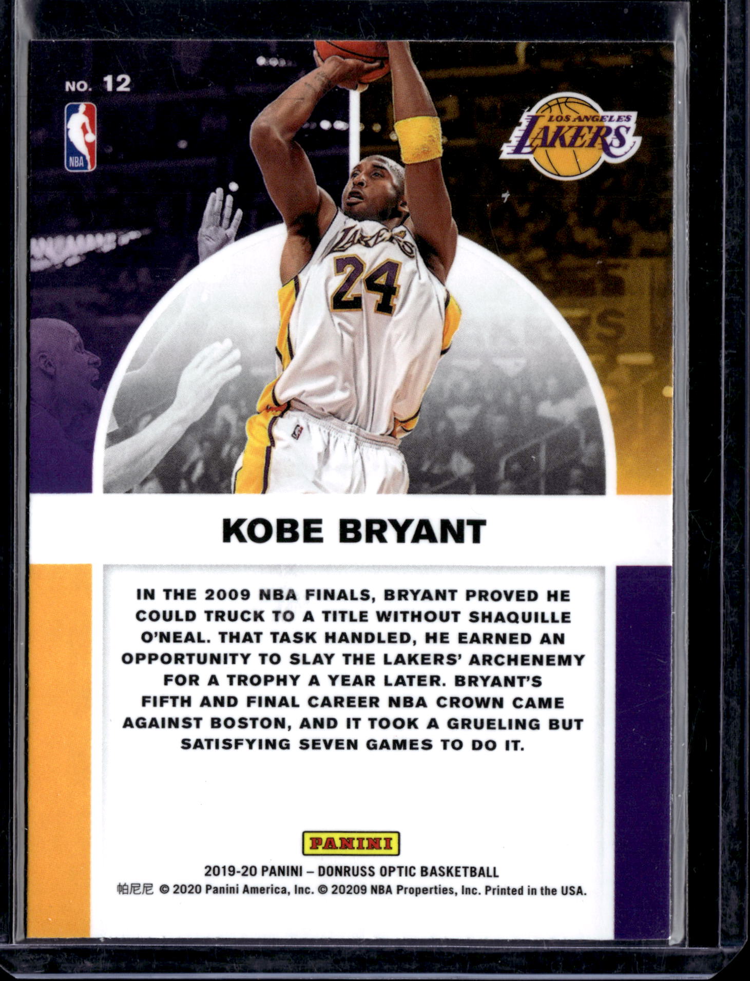 2019 Panini Donruss Optic Winner Stays Kobe Bryant #12