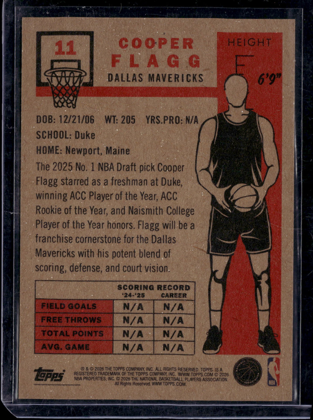 2026 Topps Cooper Flagg #11 RC