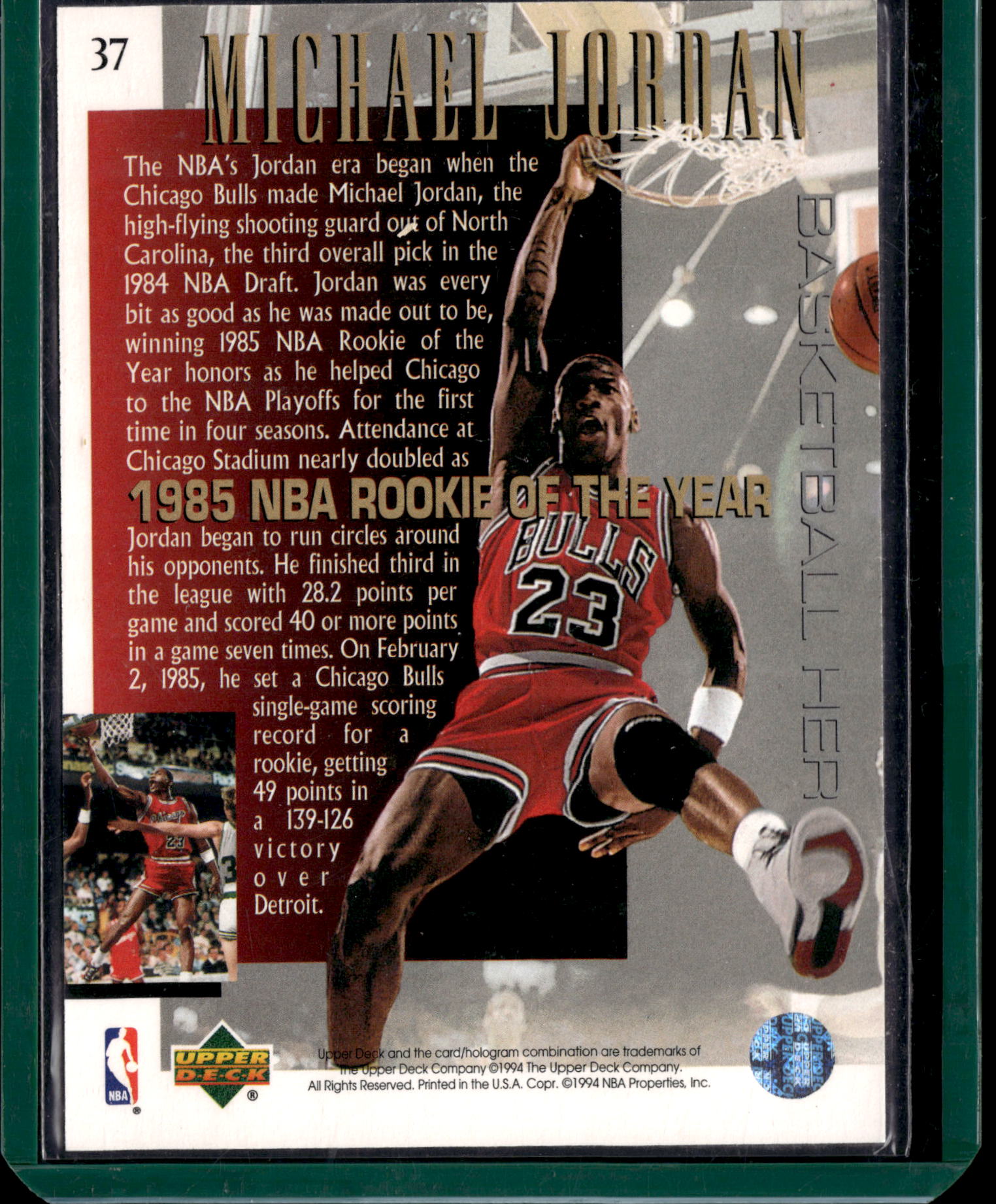 1994 Upper Deck Basketball Heroes Michael Jordan #37