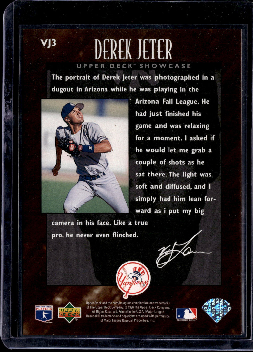 1996 Upper Deck V.J. Lovero Showcase Derek Jeter #VJ3