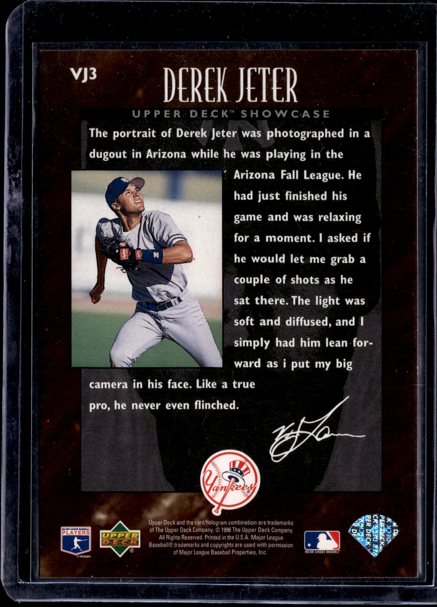 1996 Upper Deck V.J. Lovero Showcase Derek Jeter #VJ3