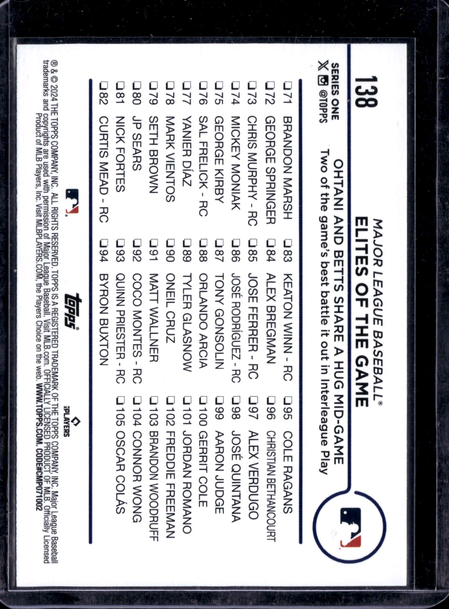2024 Topps Series One Mookie Betts Shohei Ohtani #138