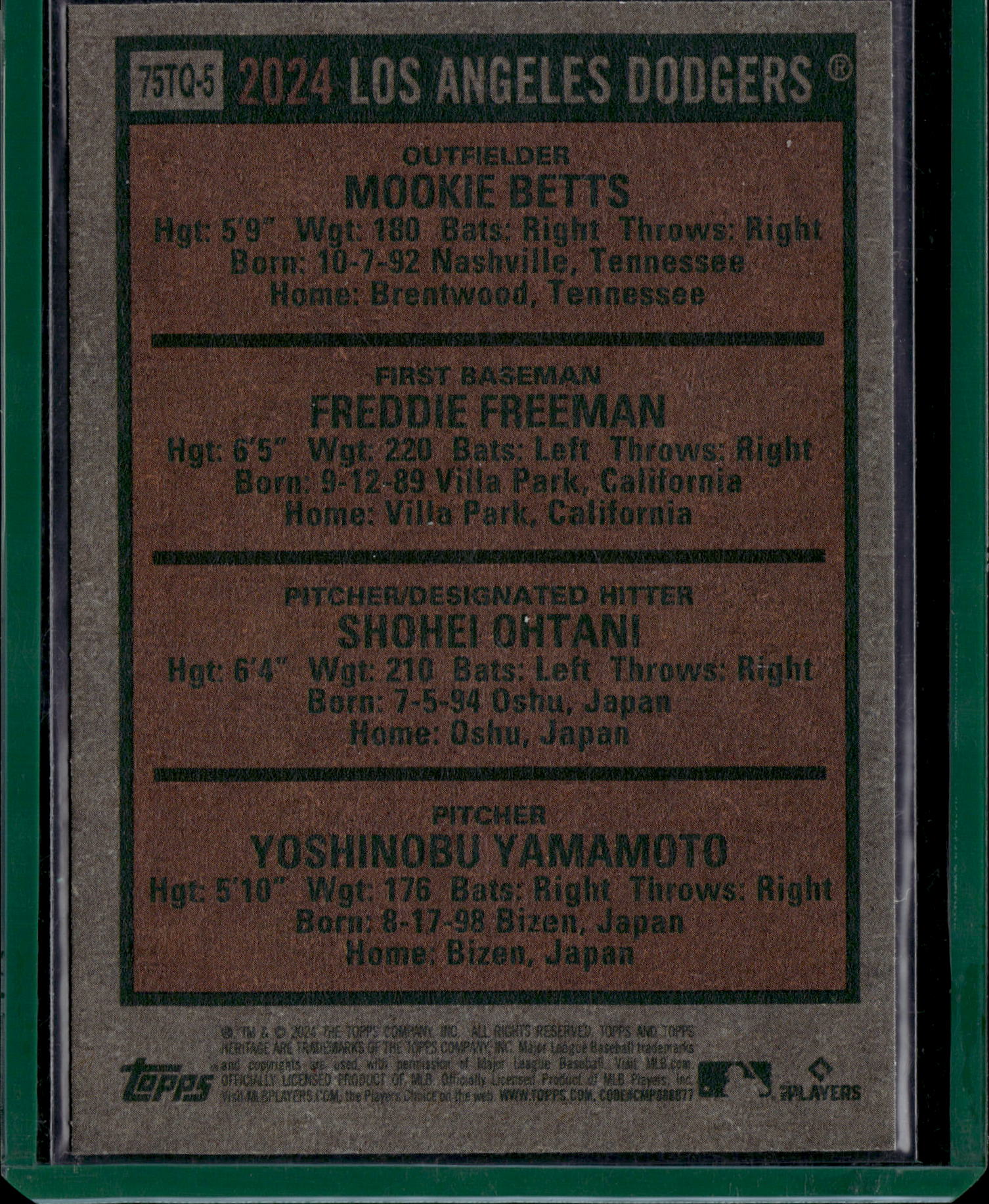 2024 Topps Heritage  Betts Yoshinobu Yamamoto Shohei Ohtani Freddie Freeman 75