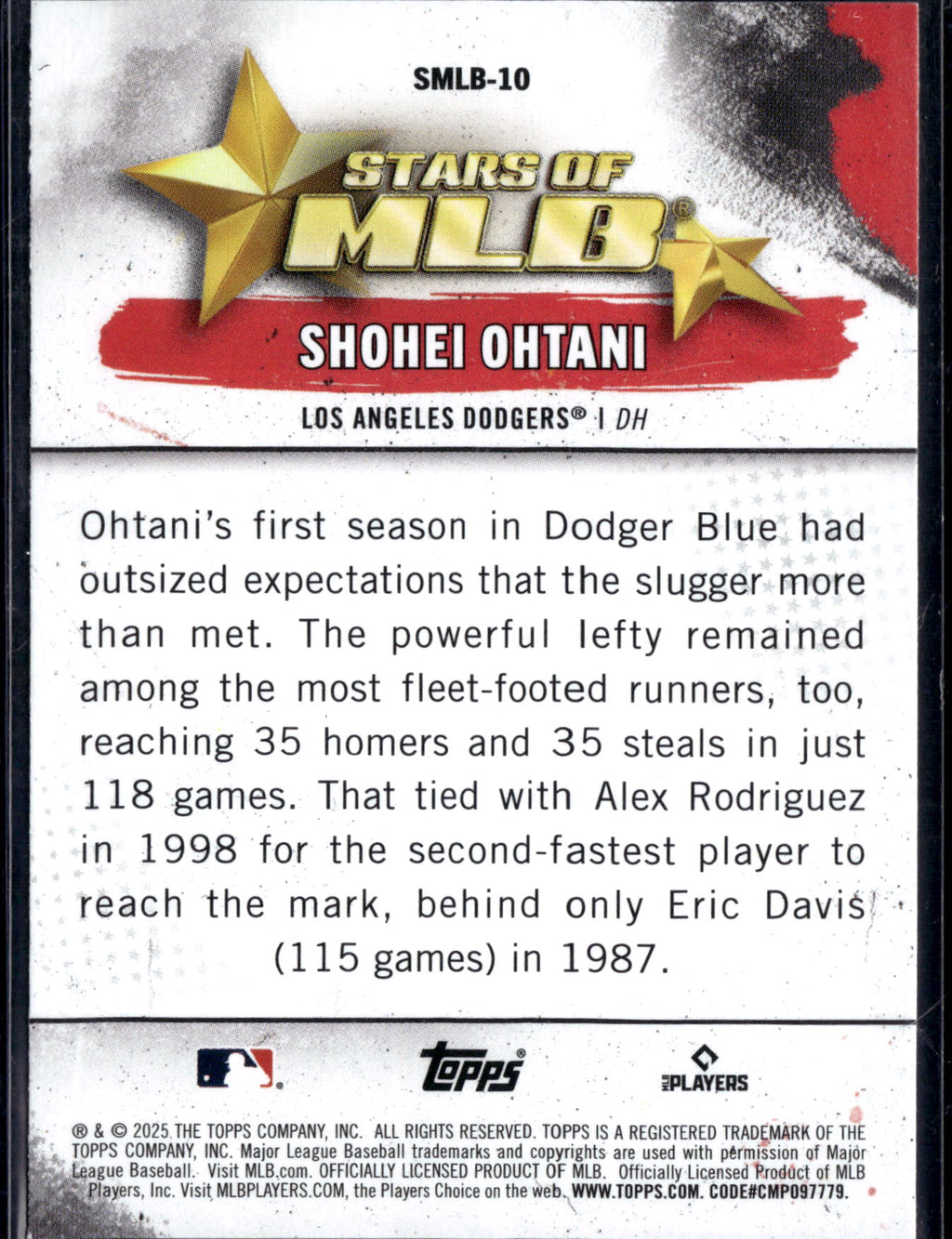 2025 Topps Stars of MLB Shohei Ohtani #SMLB-10