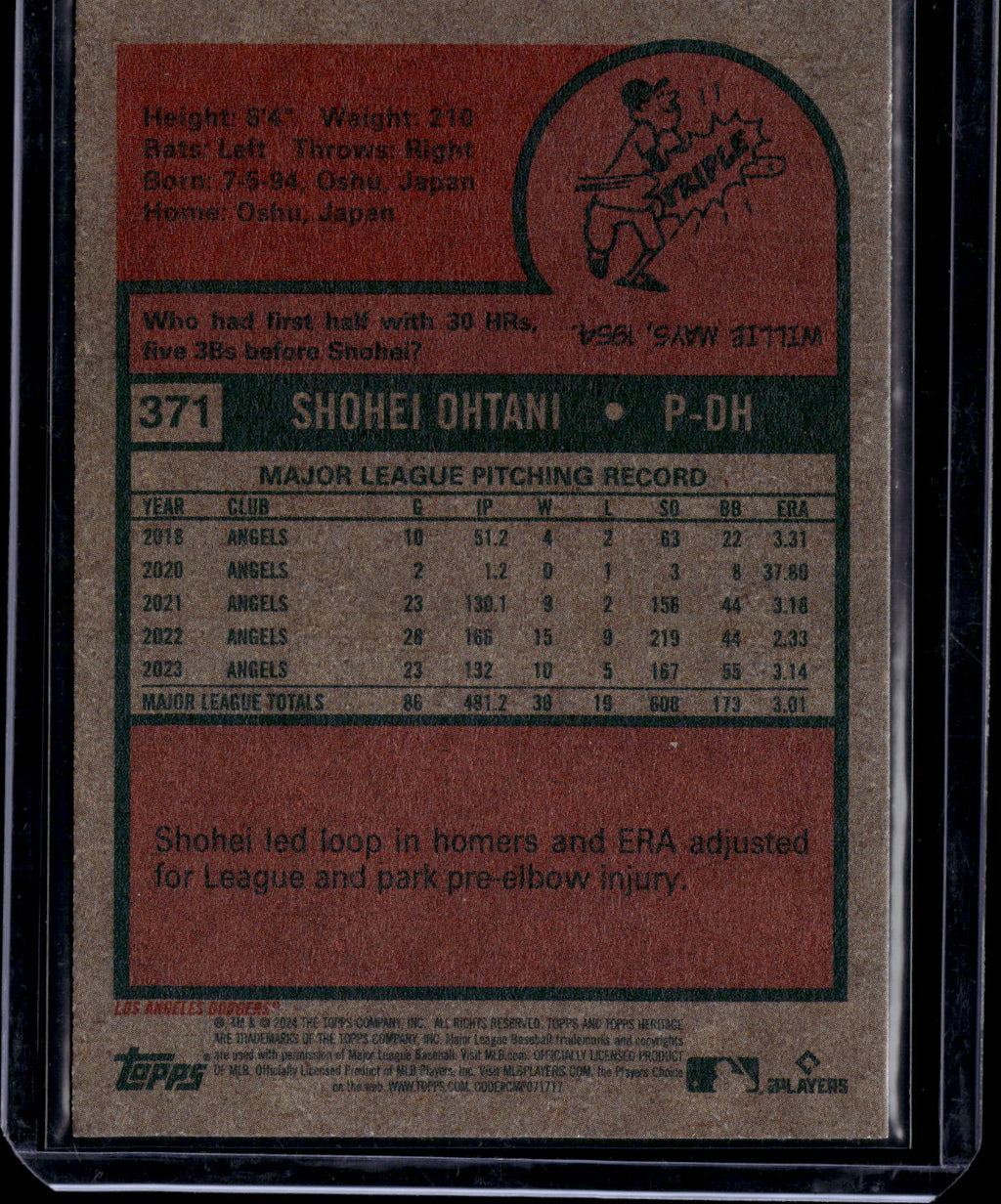 2024 Topps Heritage Shohei Ohtani #371