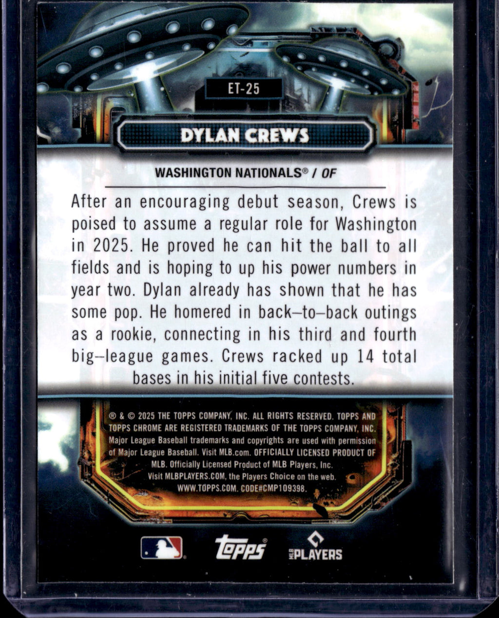 2025 Topps Chrome Extraterrestrial Dylan Crews #ET-25 RC /