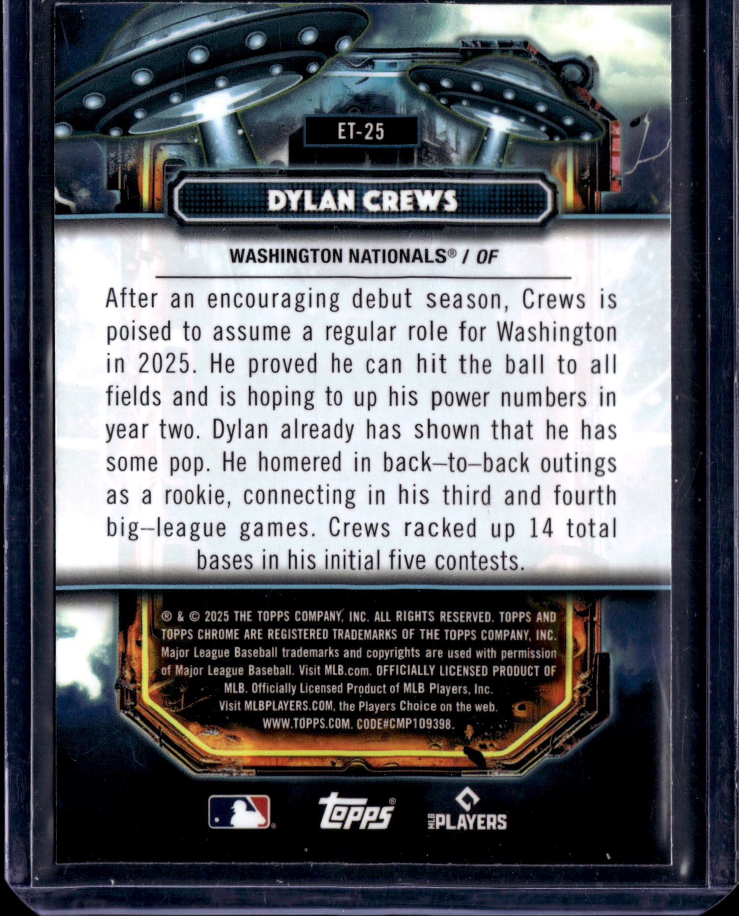 2025 Topps Chrome Extraterrestrial Dylan Crews #ET-25 RC /