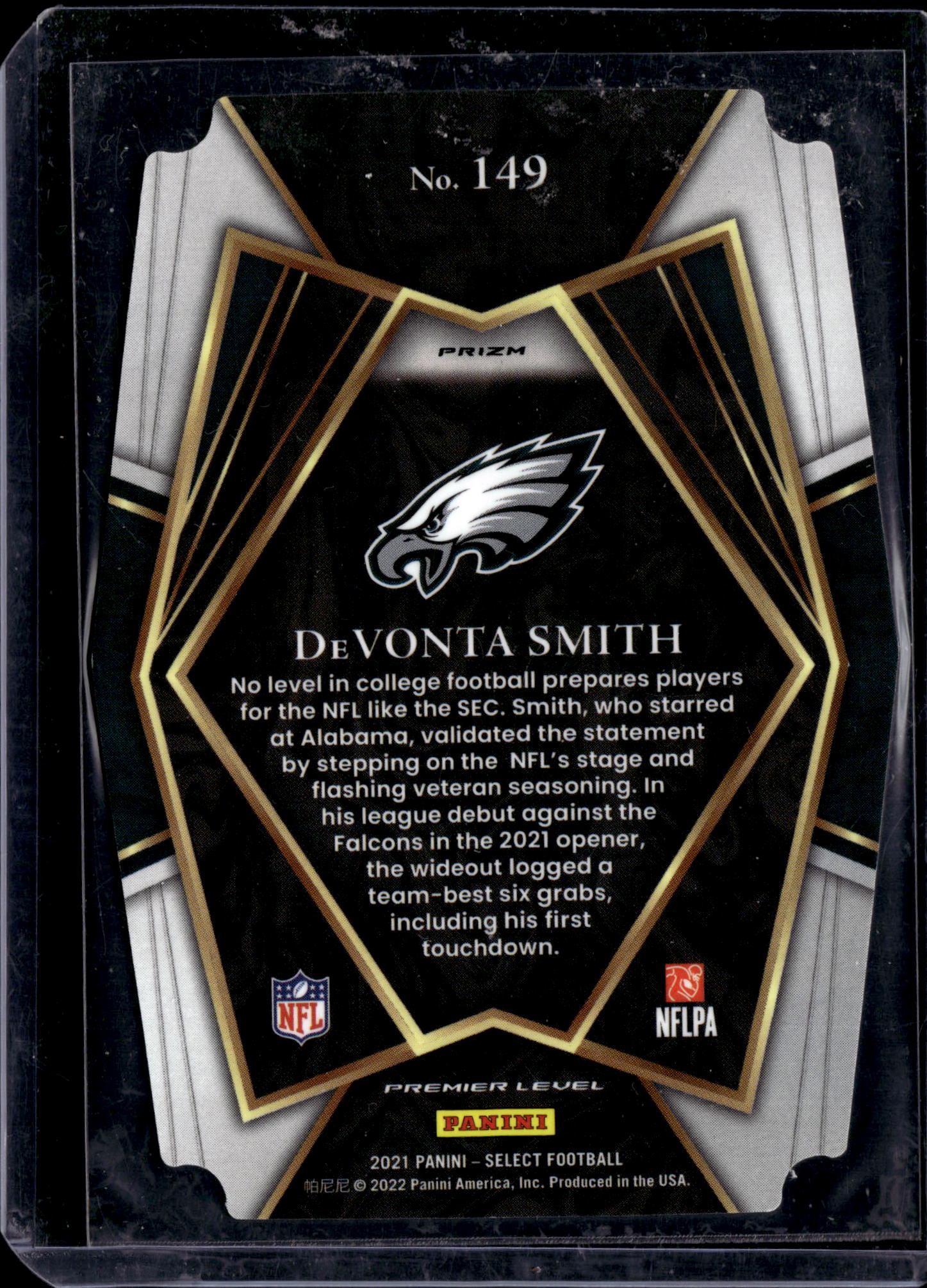 2022 Panini Select Prizm DeVonta Smith #149 Premier Level RC