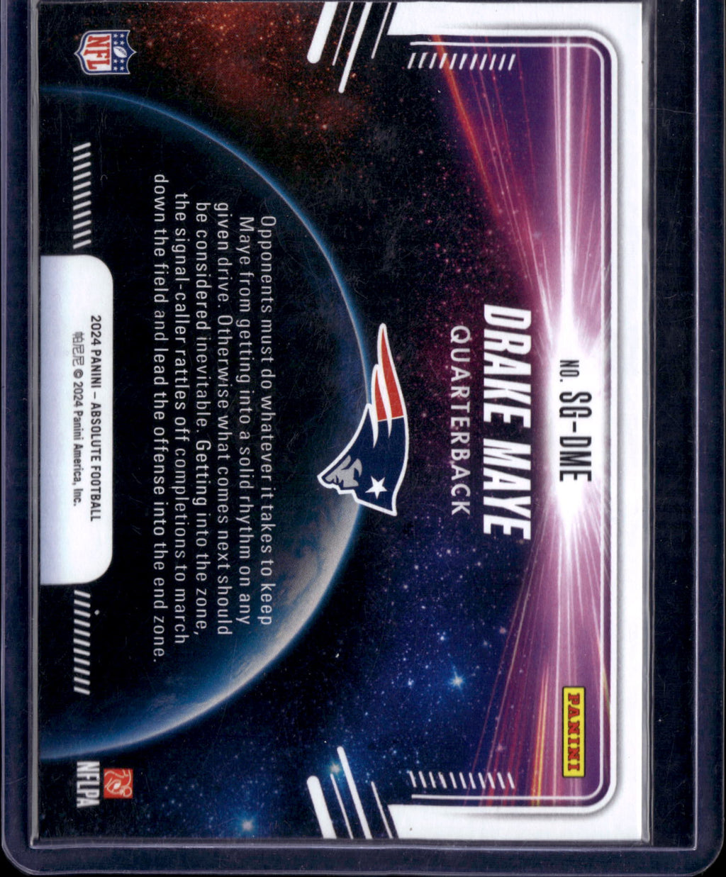 2024 Panini Absolute Star Gazing Drake Maye #SG-DME Rookie RC