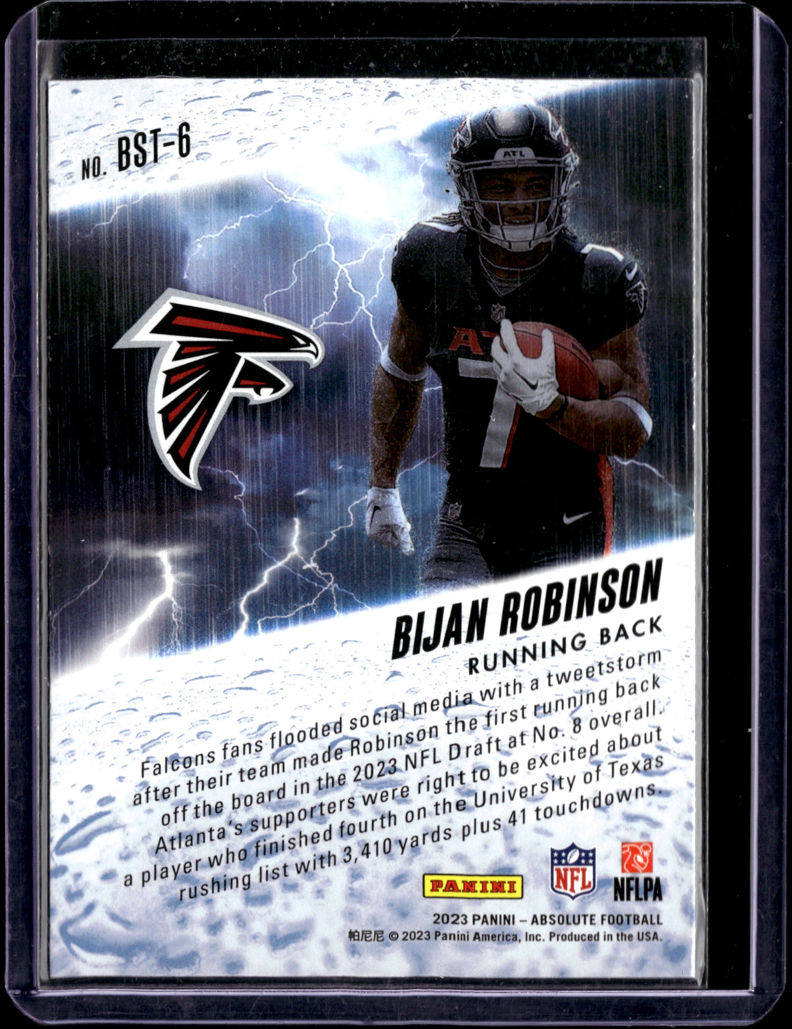 2023 Panini Absolute By Storm Bijan Robinson #BST-6 RC