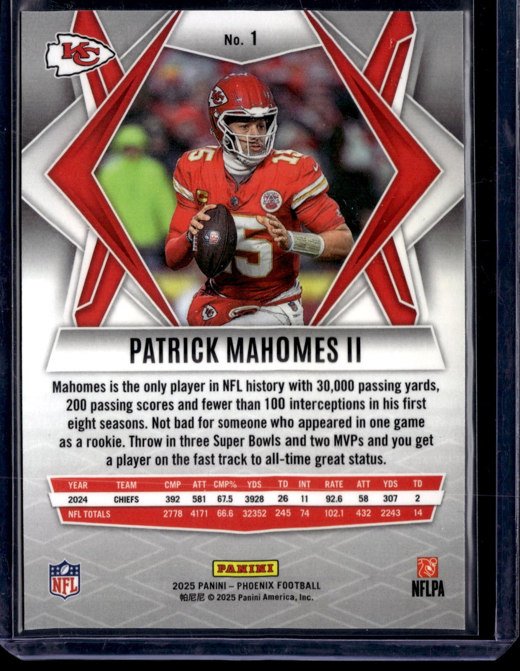 2025 Panini Phoenix Patrick Mahomes II #1 Silver Mosaic