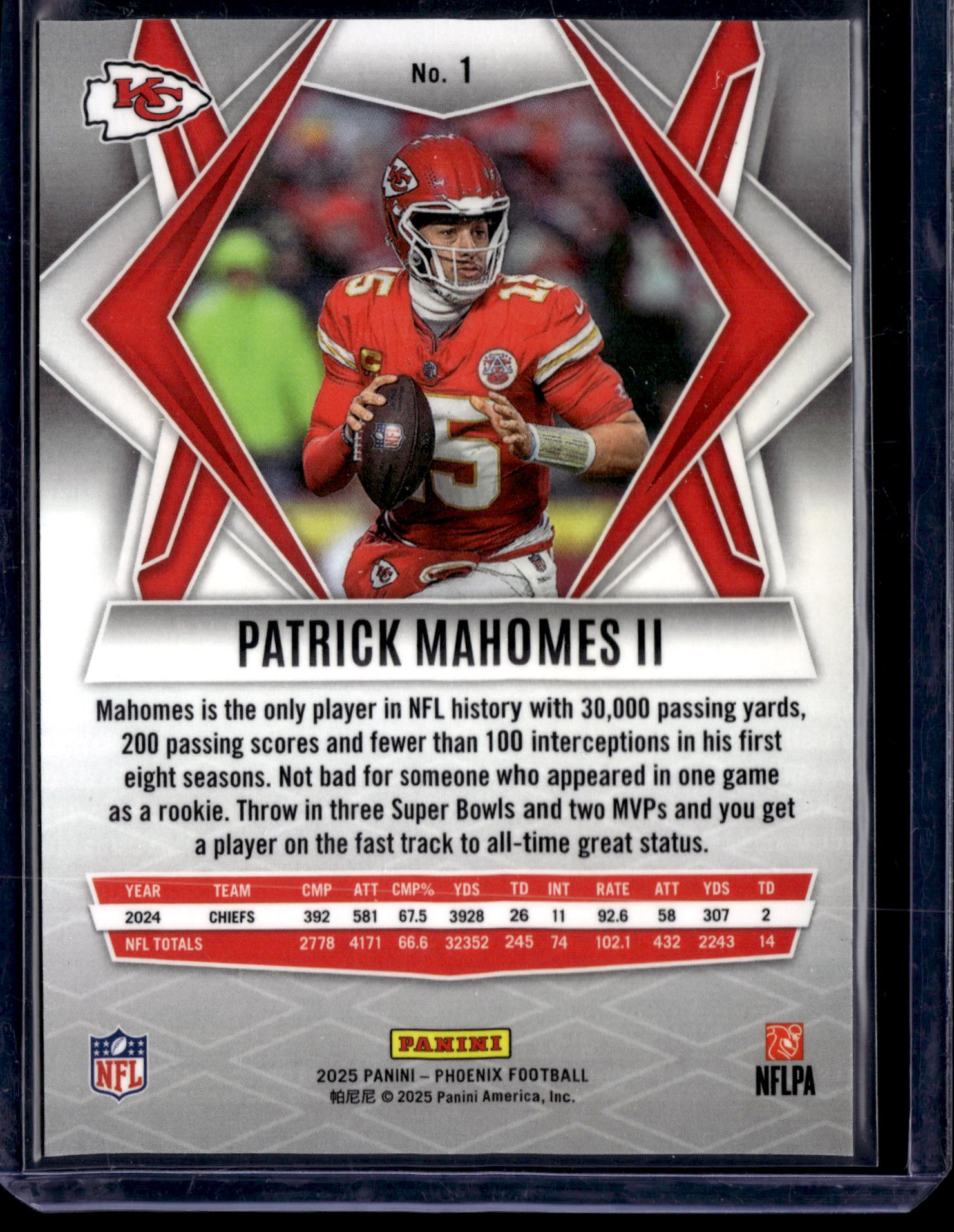 2025 Panini Phoenix Patrick Mahomes II #1 Silver Mosaic