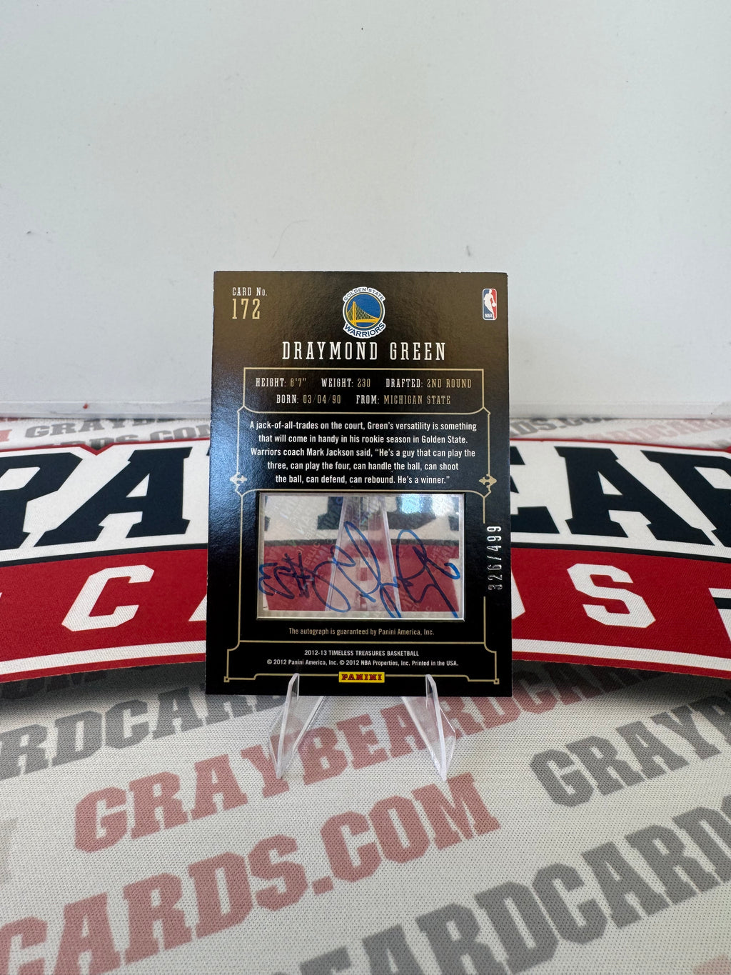 2012 Panini Timeless Treasures Glass Rookie Draymond Green #172 /499
