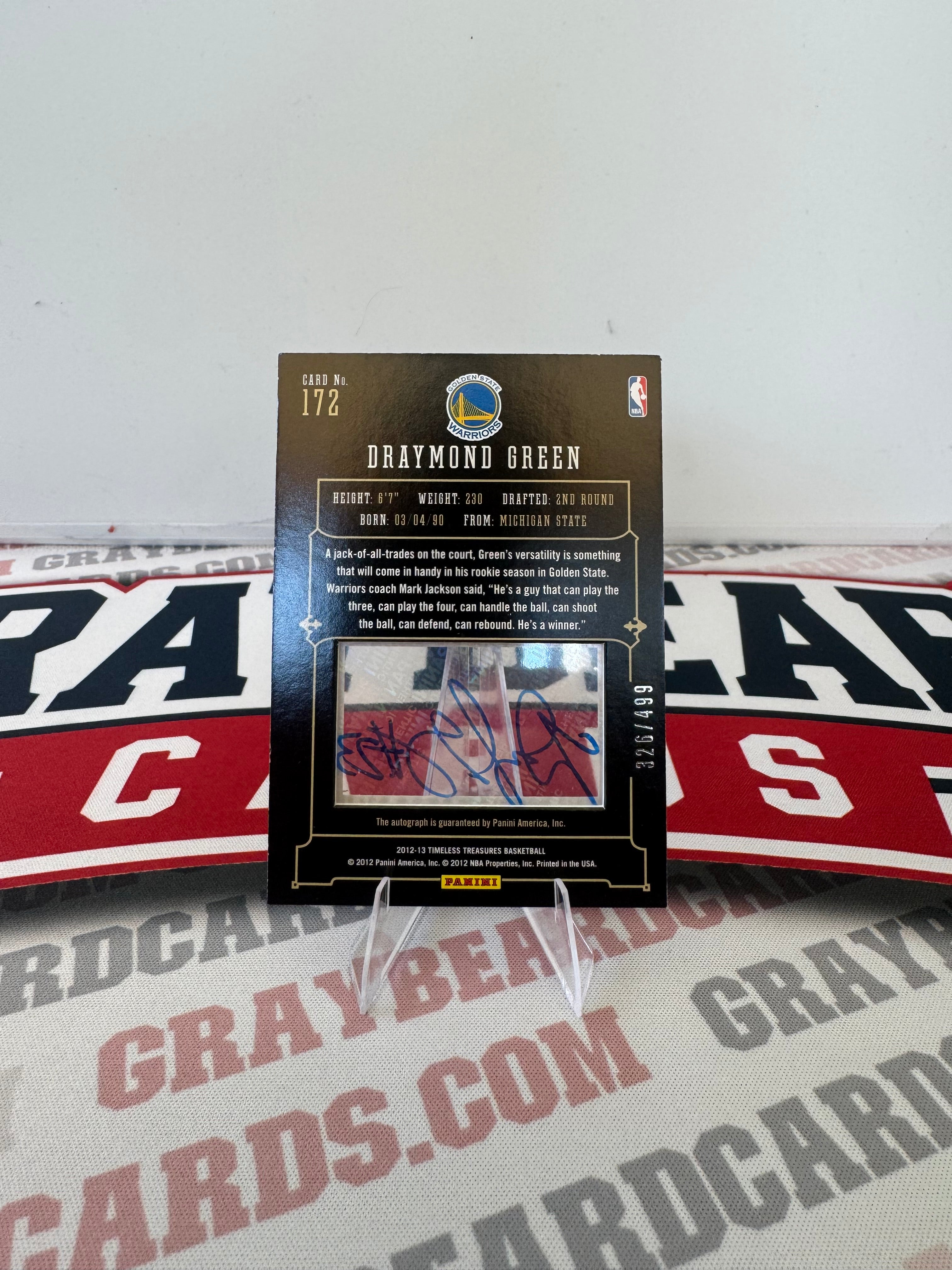 2012 Panini Timeless Treasures Glass Rookie Draymond Green #172 /499