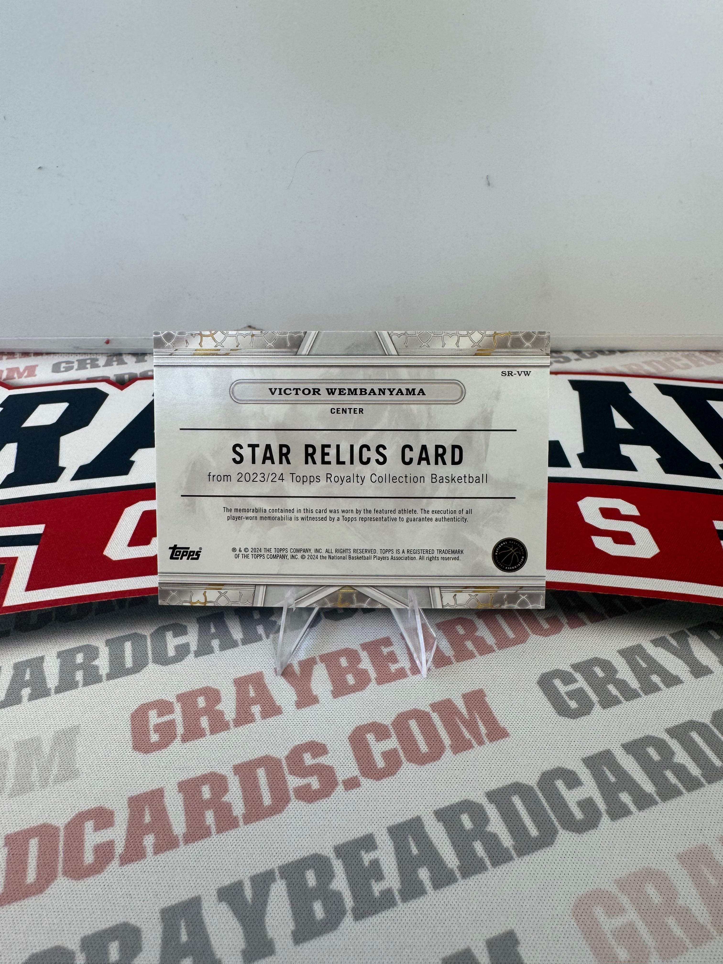 2024 Topps Royalty Collection RC Victor Wembanyama Star Relics Card /99