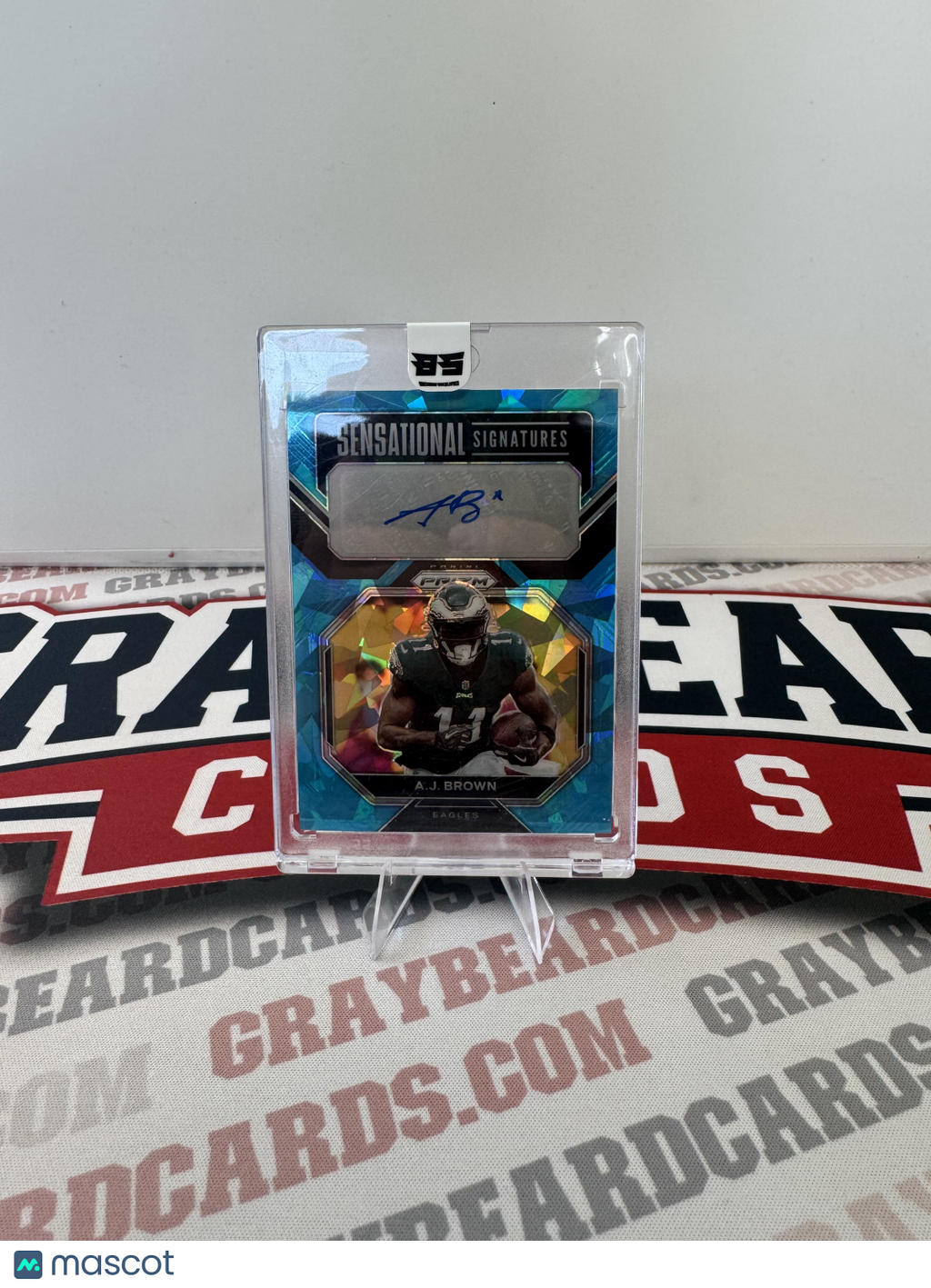 2023 Panini Prizm Sensational Signatures A.J. Brown #SS-AB Blue Ice /99