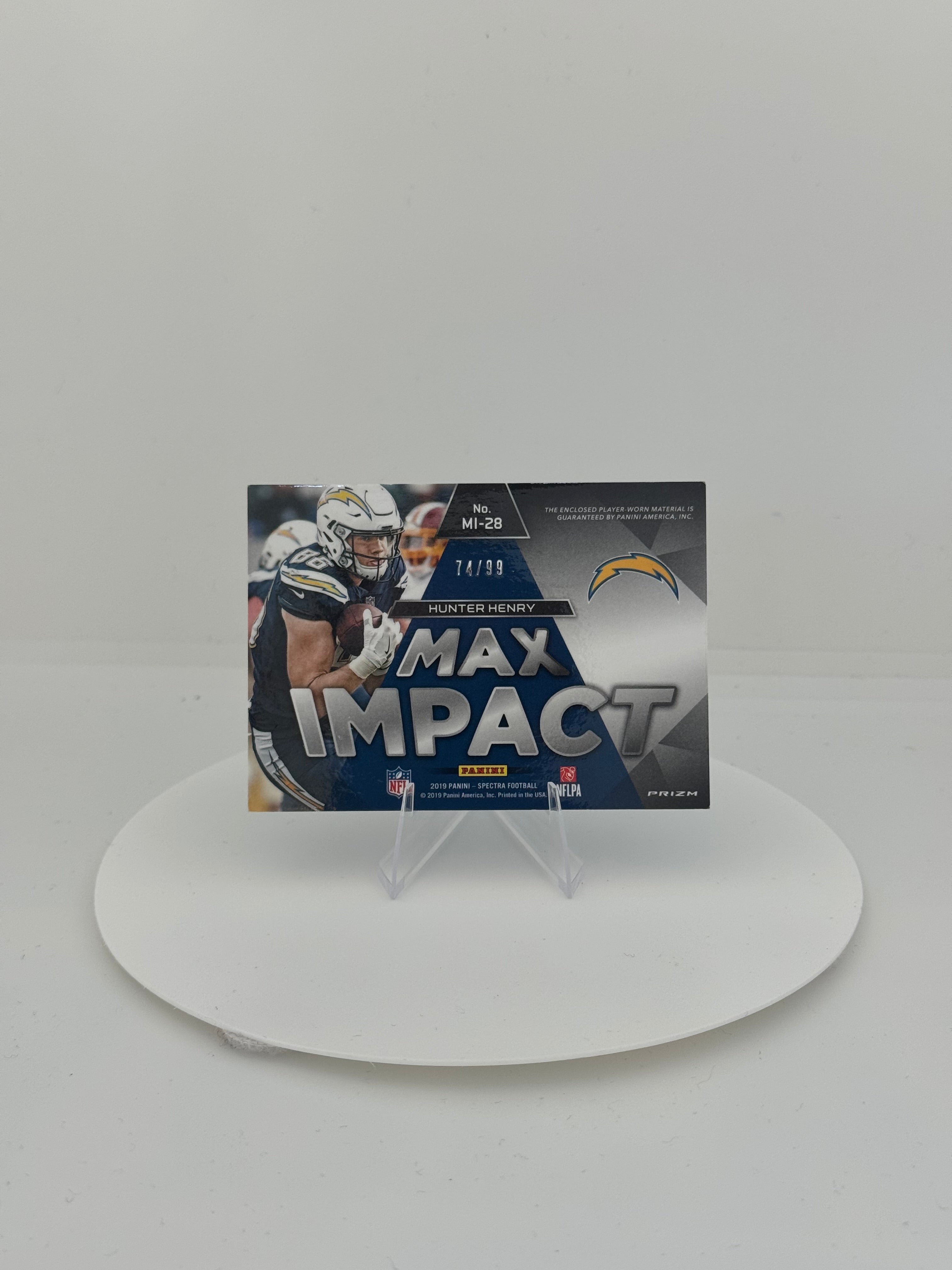 2019 Panini Spectra Max Impact Hunter Henry #MI-28 /99 Memorabilia