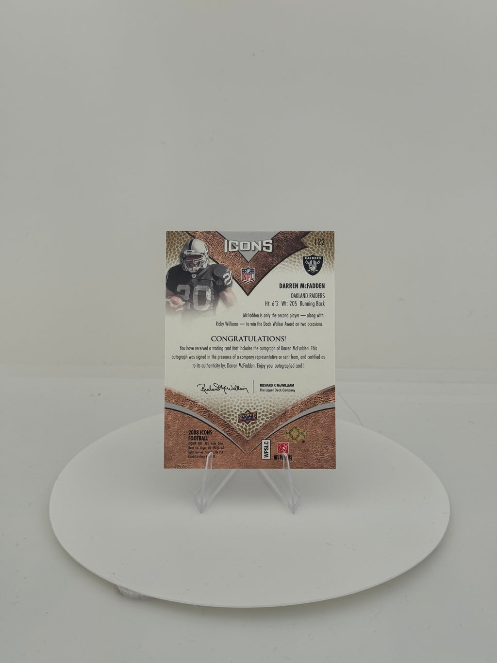 2008 Upper Deck Icons Darren McFadden #122 /100