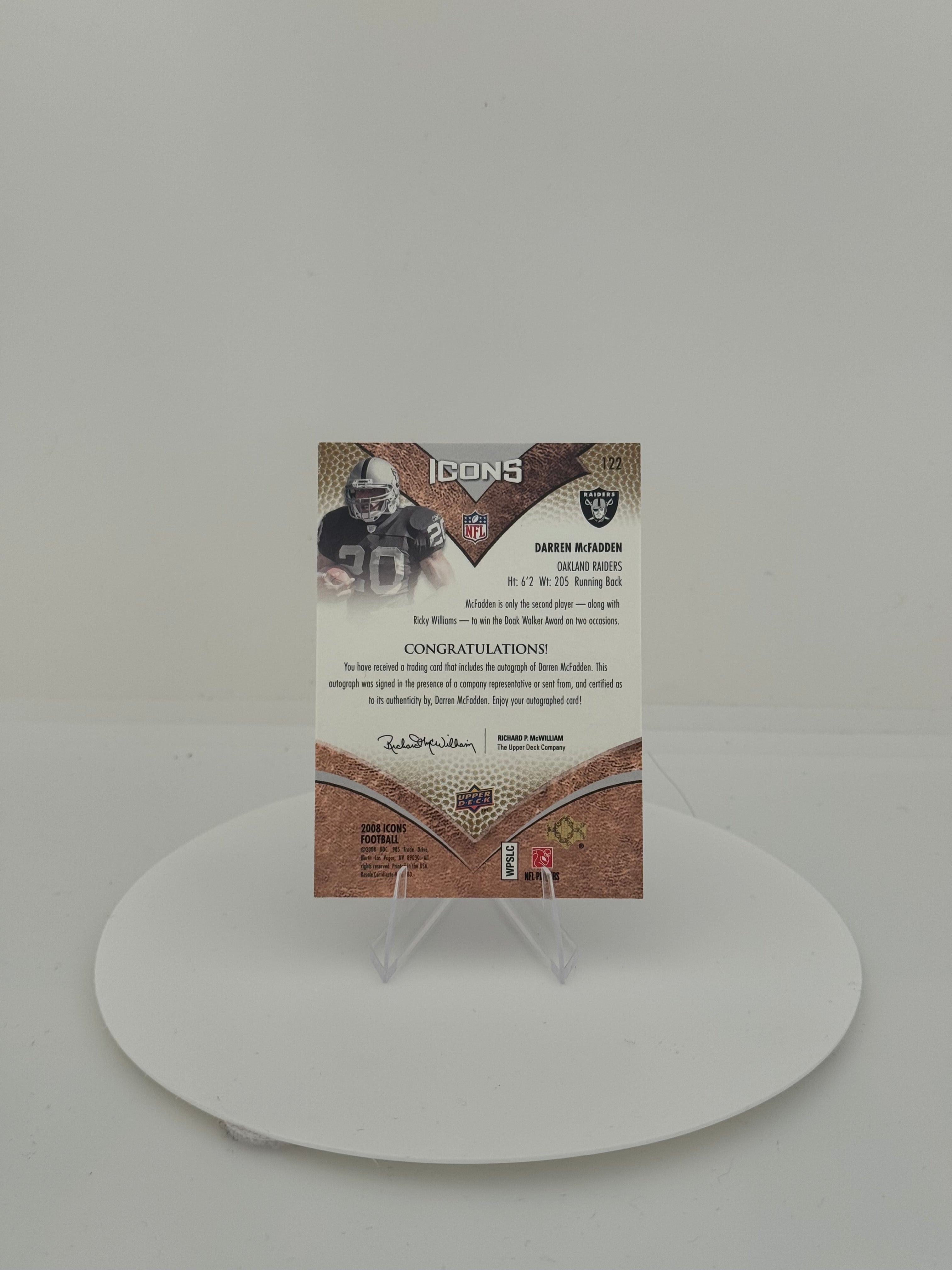 2008 Upper Deck Icons Darren McFadden #122 /100